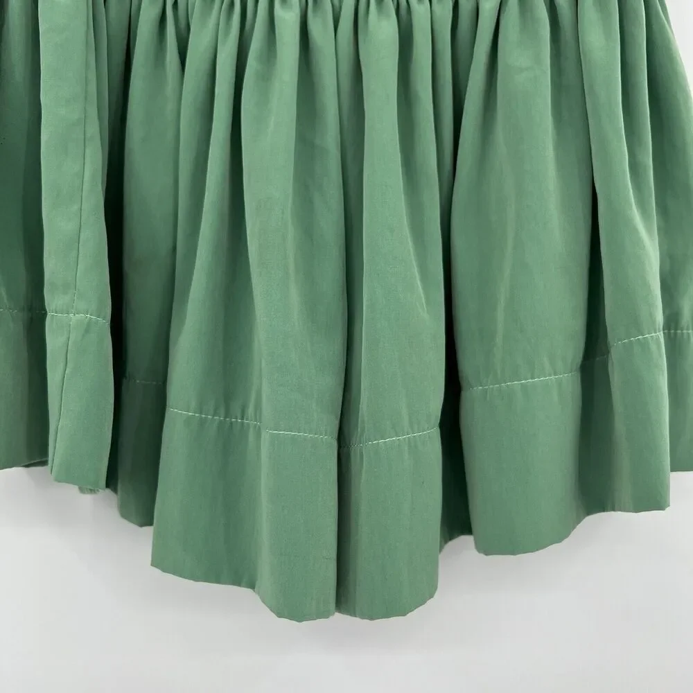 KOCH Erica Shorts Women's Size XS Skirt Skort Pleated Green Pull On Smocked Boho - Picture 7 of 9